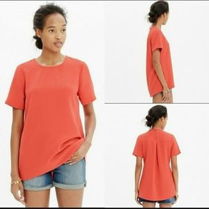 Madewell Coral Tailored Tee Top
